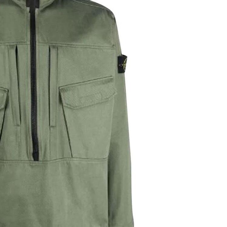 STONE ISLAND Compass Badge Zip-Up Jacket Green Men Outerwear 751510802-V0055