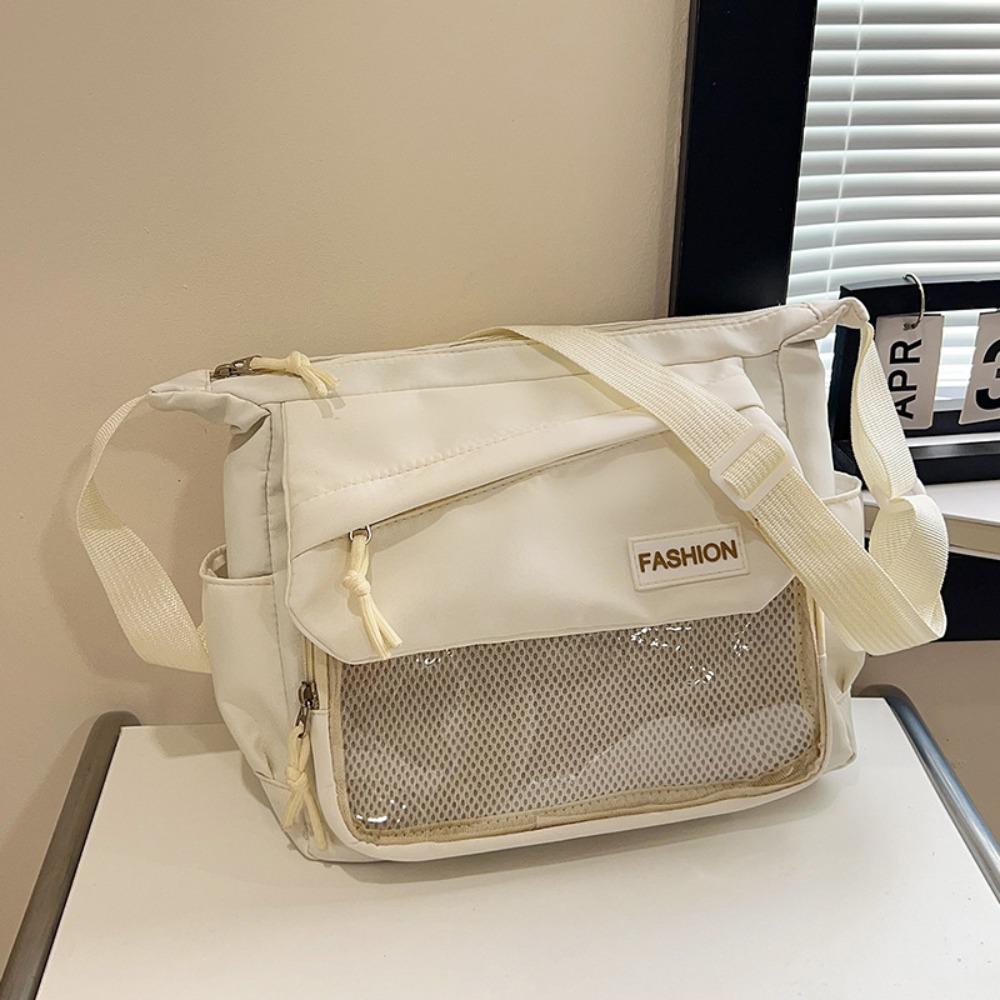 

Harajuku Transparent Itabag Y2K Nylon Crossbody Bag Cute JK Shoulder Bag Student бежевый