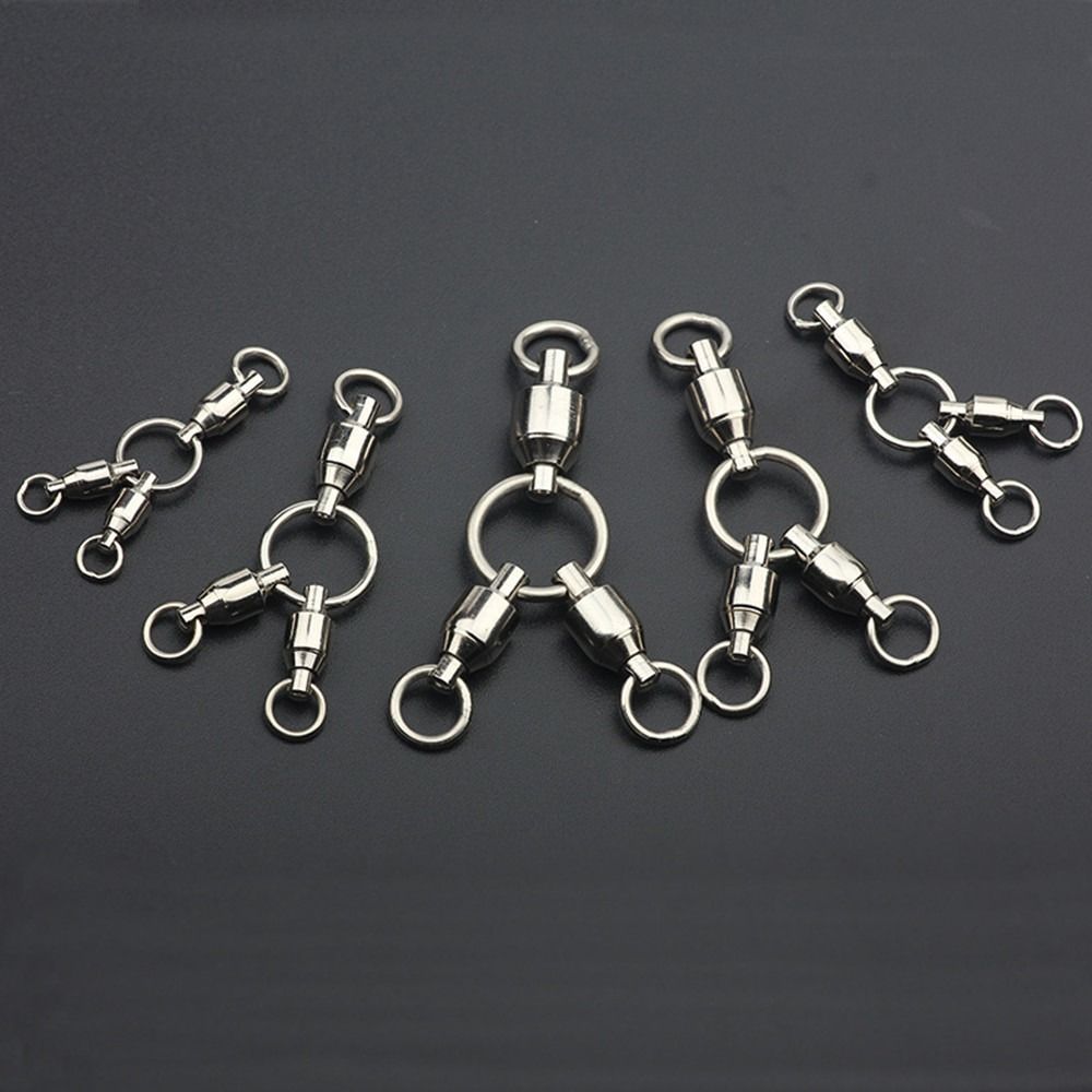 

3PCS Free Sliding 3-way Ball Bearing Double Rotation Fishing Rolling Swivel Main Line