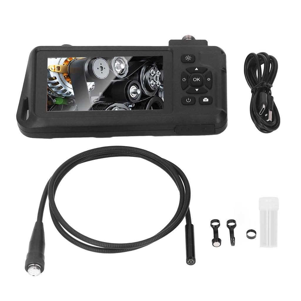Handheld Industrial Endoscope 4.5in Screen HD 1080P 7.9mm Dual Lens Borescope Inspection Camera for Pipeline