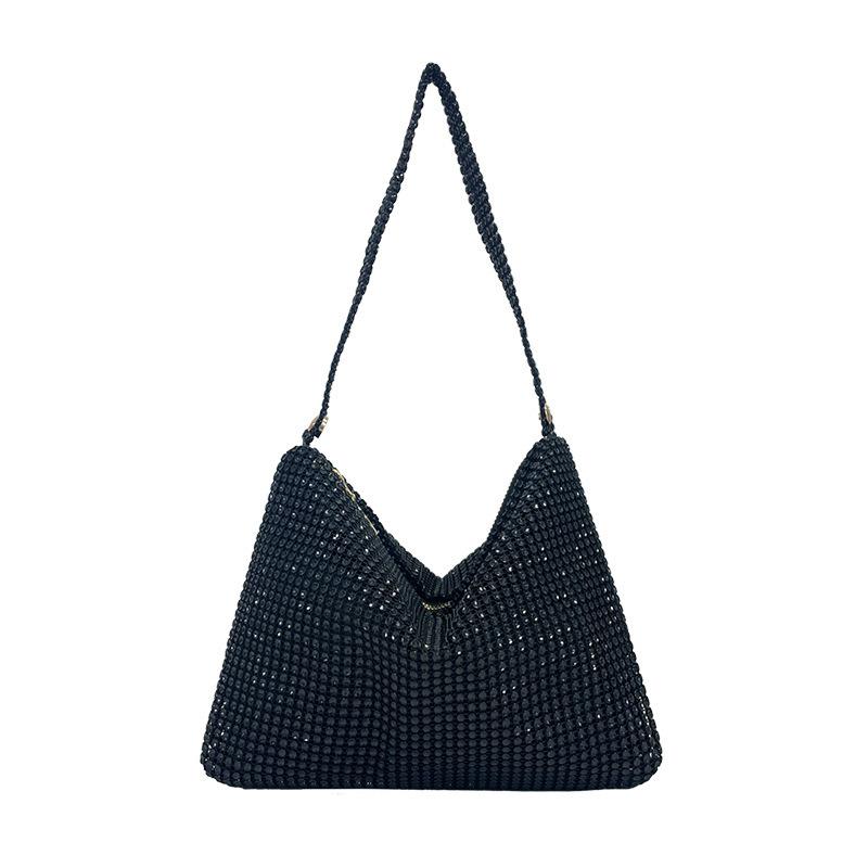 Women's bag, underarm bag, new simple and fashionable clutch bag, rhinestone shoulder bag, underarm dinner bag.