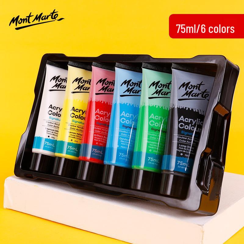 Montmartre 75ml Waterproof Non-Fading Acrylic Paint Set: Perfect for Children’s Textiles and Art Projects, Sunscreen Formula
