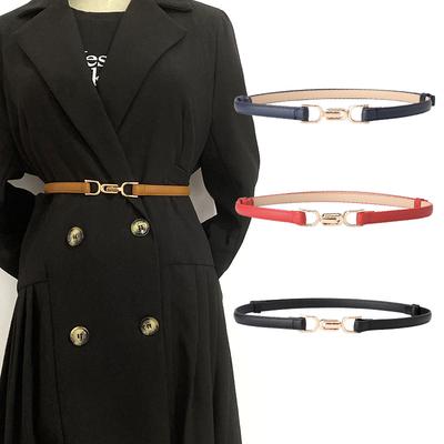 Women's Buckle Adjustable Thin Belt Korean Style Fashionable Simple Dress Decorative Small Belt