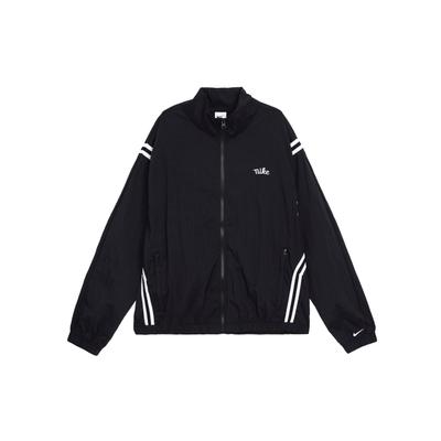 Veste de basketball décontractée à manches longues zippée à col montant rayé croisé ADN pour hommes vestes Noir FN2867-010