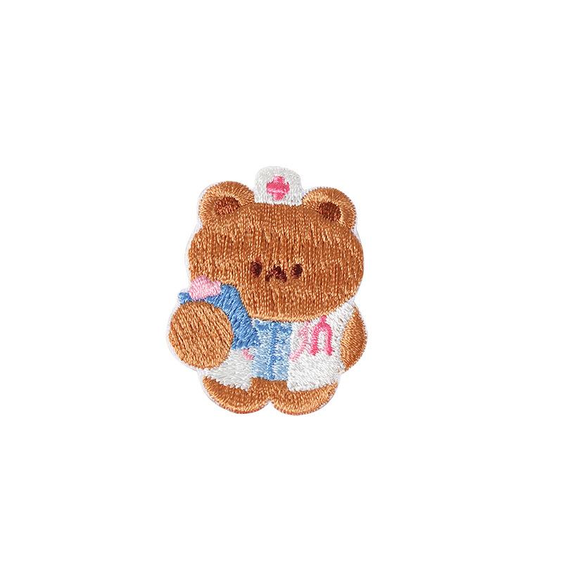 Sanai Cartoon Bear Cloth Sticker Seam-Free Self-Adhesive Embroidery Sticker Clothes Pants Hole Patch Repair Subsidy Small