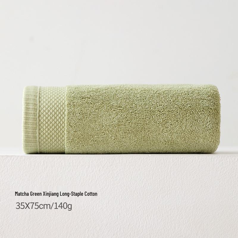 Plain Color Pure Cotton Face Towel - Thick, Non-Linting, Soft Household Towel