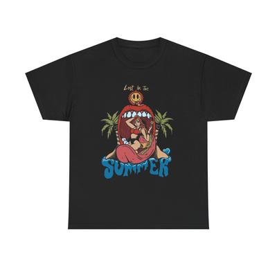 Lost In The Summer Graphic T-Shirt Mens Womens Tees Top Comfy Cotton Tee Brand NEW