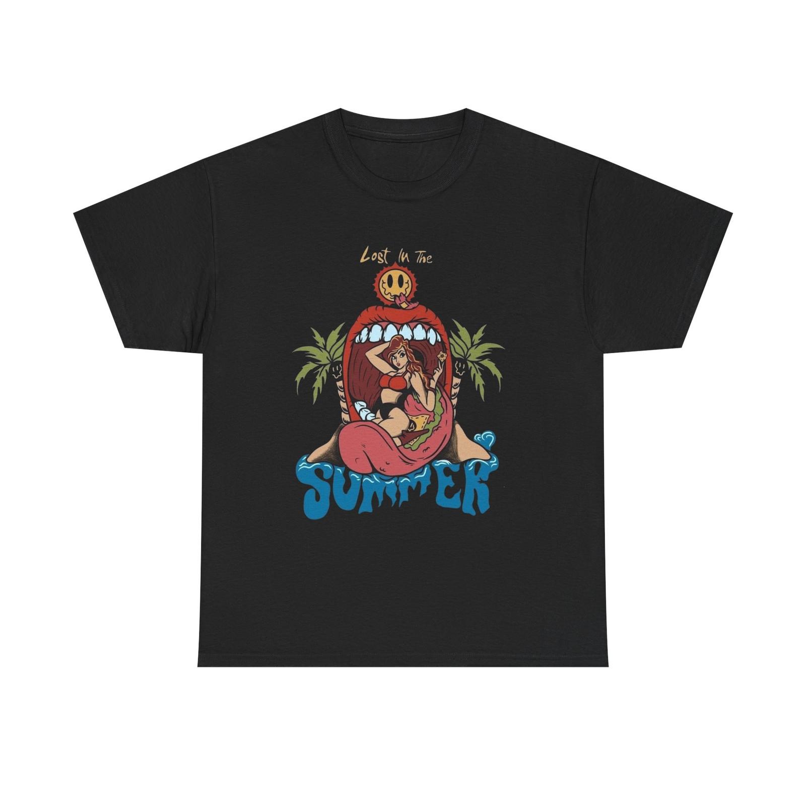 

Lost In The Summer Graphic T-Shirt Mens Womens Tees Top Comfy Cotton Tee Brand NEW S