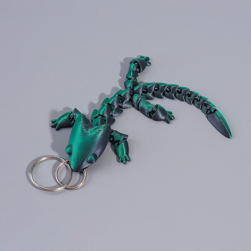 Adorable Multi Jointed Keyrings Creative 3D Printed Gecko Figurine Keychain Unique Backpack Decoration Accessories Gifts