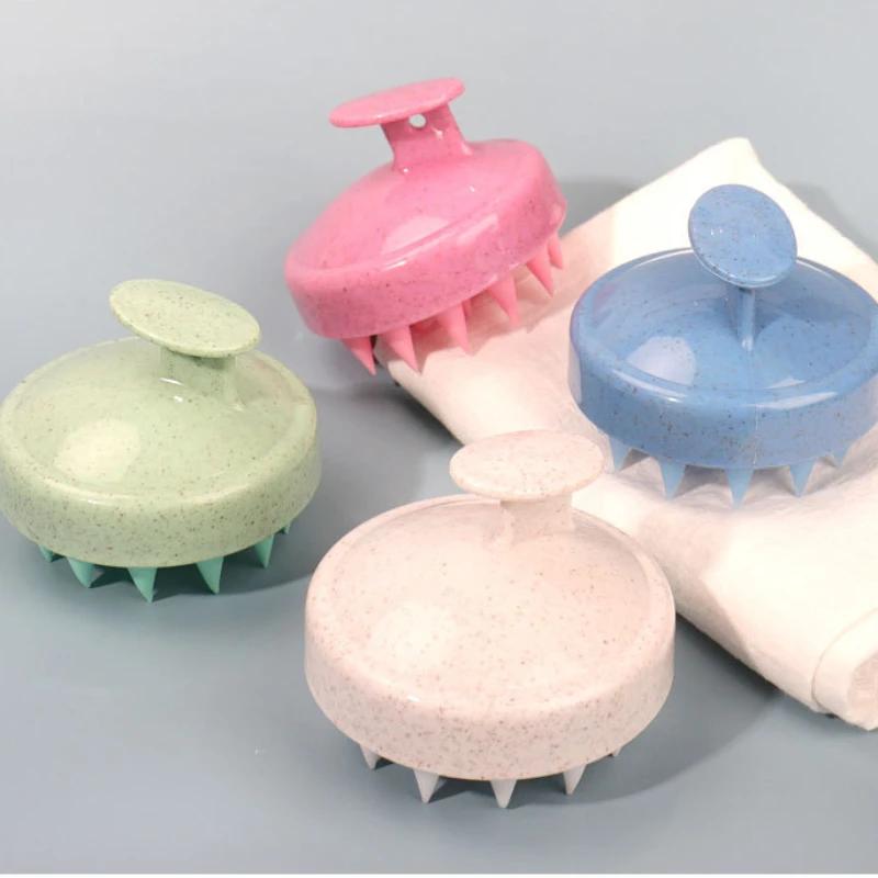 

Силиконовая щетка для шампуня, массажная расческа для головы, расческа для мытья волос, массажная щетка для тела, щетка для ванны, душа, парикмахерский инструмент розовый