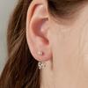 (Silver 925) Pearl Pretzel Heart Ear Jacket Earrings EC3084
