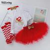 Baby Girl's 1st Birthday 4-Piece Outfit: Lettered Tee, Princess Skirt & Socks