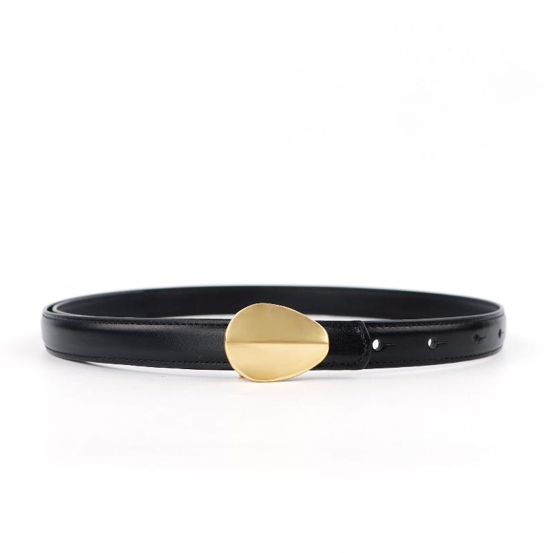 

Meier Top grain leather women s belt - leaf buckle belt for dresses, suits, and coats 100cm чёрный