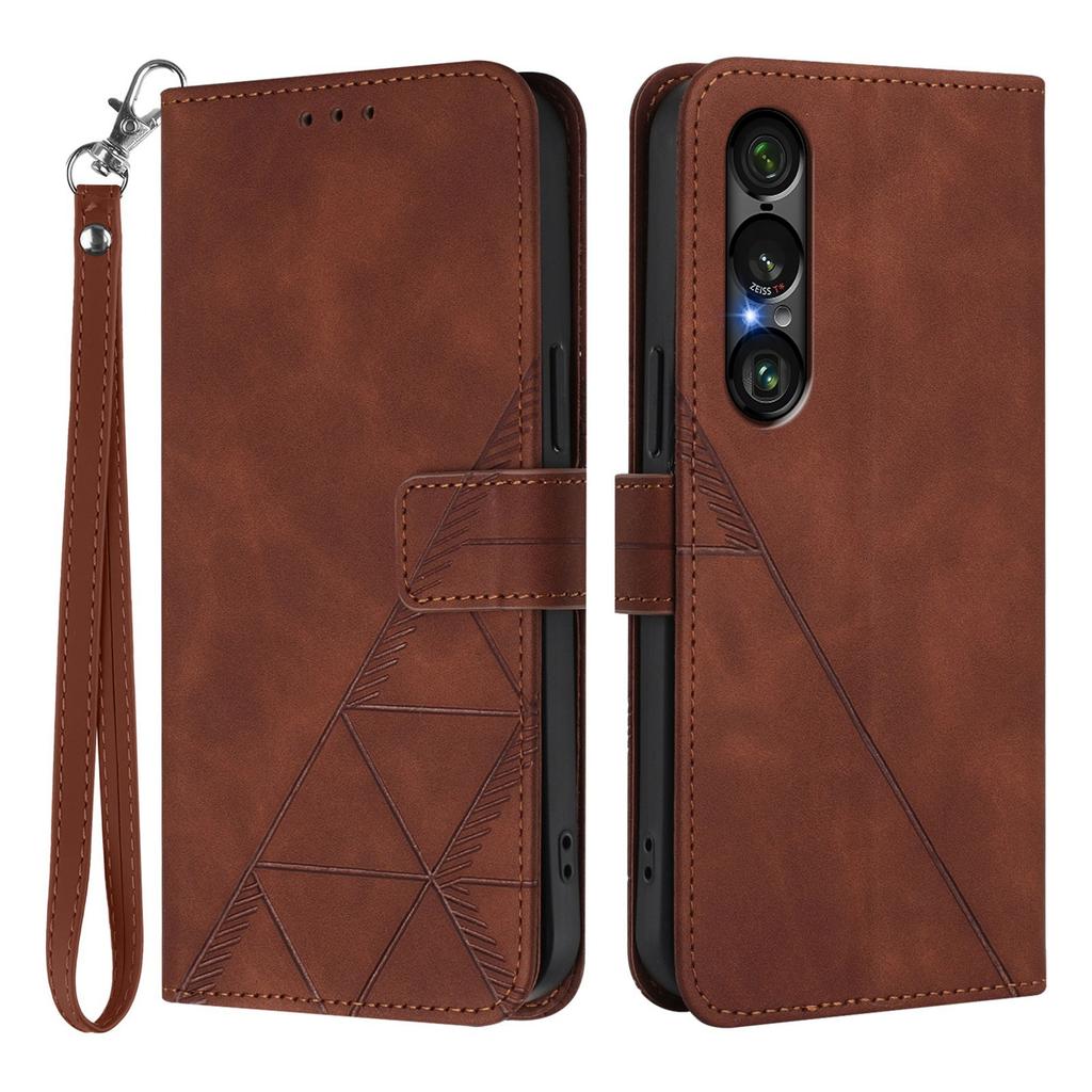 For Sony Xperia 1 VII Leather Case with Hand Strap Wallet Stand Phone Cover