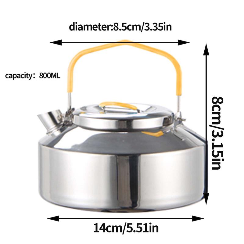 

Новые походные чайники для кипячения воды из нержавеющей стали 304, водонагреватель, газовая кассетная плита, чайник, кухонный чайник со свистком серебряный