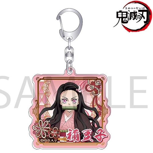 Anahtarlık Kolye Anime Demon Slayer Kimetsu No Yaiba Kamado Tanjirou Çift Taraflı HD Çanta Kolye Hayranlar İçin Hediye Cosplay Aksesuarları Takı Hediye