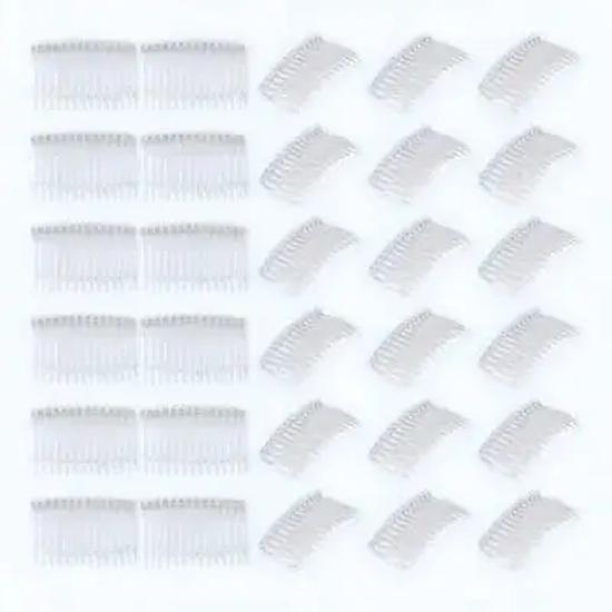 50Pcs Transparent Hair Side Combs Plastic 14-Teeth Hair Clips Lightweight Wedding Bridal Headpieces Wedding Veil Combs