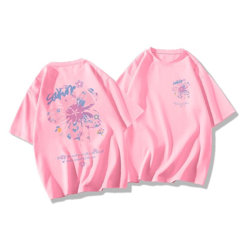 Letní Dětské Dospělé Módní Potisk Krátký Rukáv Tričko Outdoorové Ležérní O-výstřih Oversized Dámské Trička Top Dívčí Oblečení