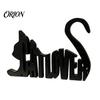 Personalized Desk Statues 3D Printed Cat Letter Ornament, Black Alphabet Decor, Creative Birthday Gifts for Lovers Lover Tabletop Figurine Bookshelf