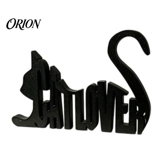 Personalized Desk Statues 3D Printed Cat Letter Ornament, Black Alphabet Decor, Creative Birthday Gifts for Lovers Lover Tabletop Figurine Bookshelf