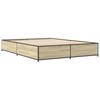Bed Frame in Sonoma Oak Finish 120 x 190 cm Particleboard and Metal