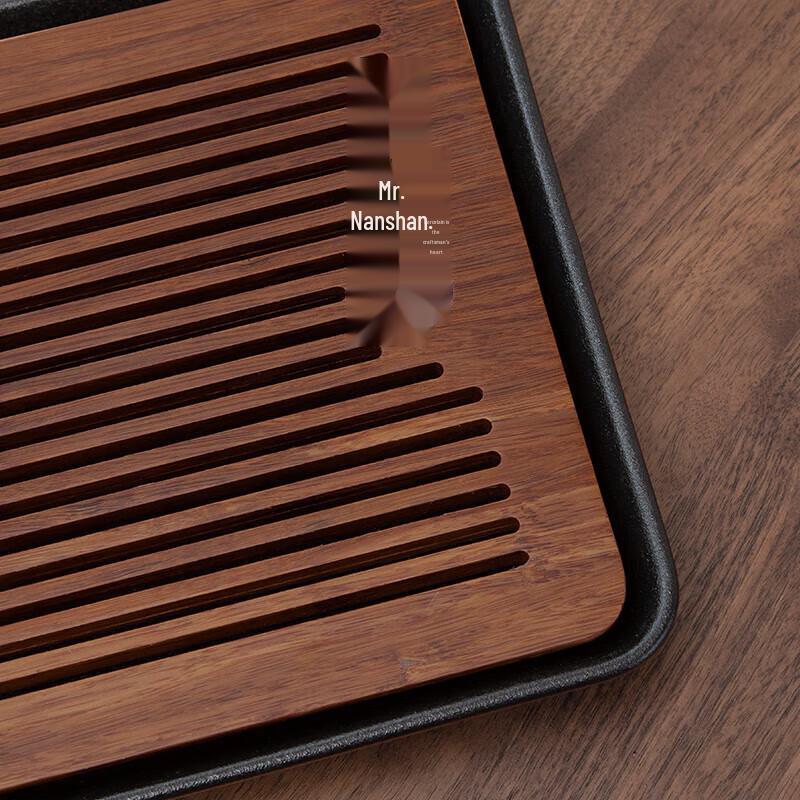 Nanshan Black Pottery & Bamboo Kung Fu Tea Tray