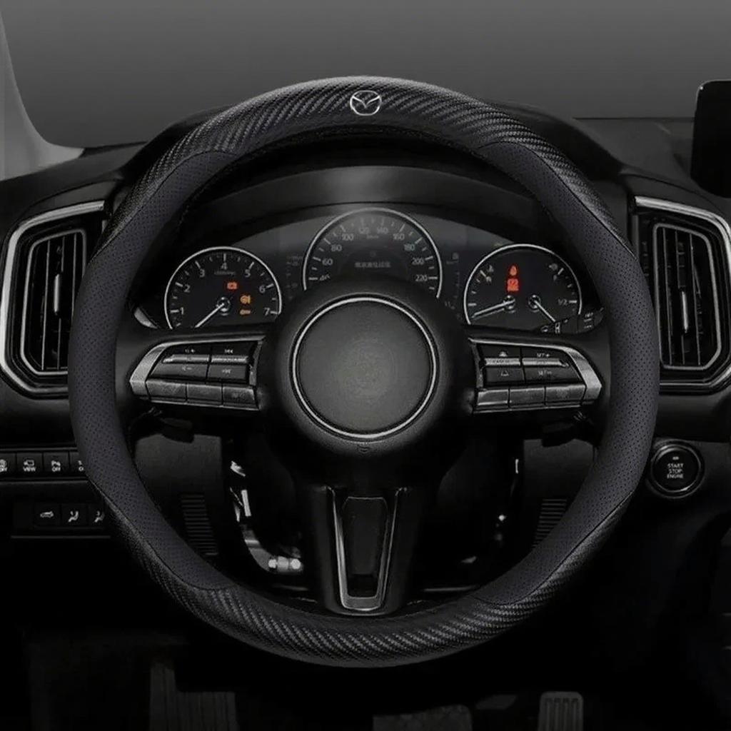 For Mazda 3 5 6 SKYACTIV Axela Atenza CX30 CX50 CX5 CX7 CX8 CX9 MX5 RX8 BT50 Suede Leather Car Steering Wheel Cover Accessories