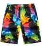Men Beachwear Chic Elastic Waist Cool Quick Drying Long Square Plaid Pattern Summer Shorts for Sports Beach
