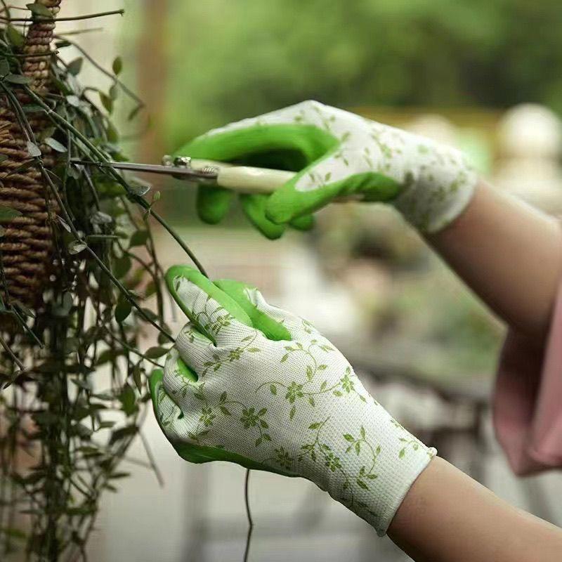 Garden Gloves One Size For Women Breathable Foam Latex Working Gloves, For Gardening Landscape Diy Rubber Gloves