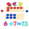 Ten Frames Board Counting Peg Multi Functional Wooden Addition Subtraction Math Peg for Home School