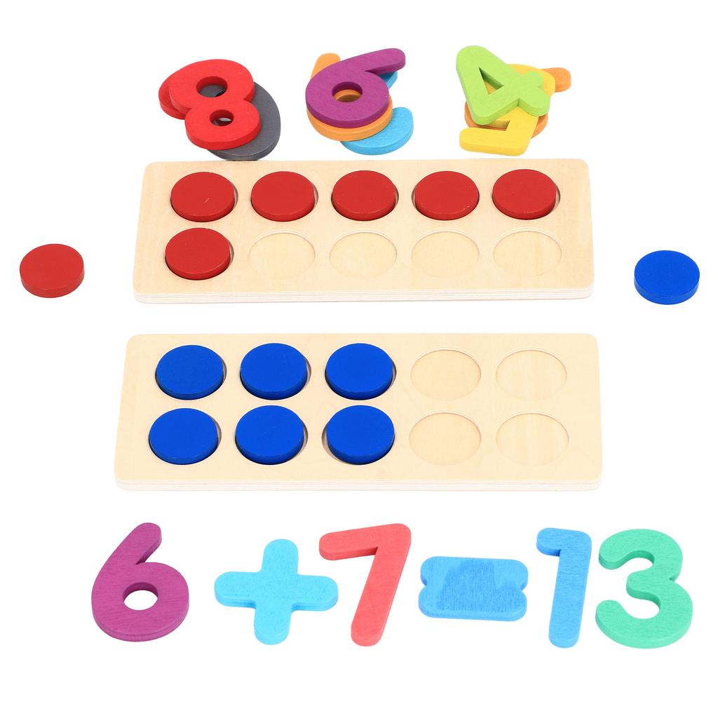 Ten Frames Board Counting Peg Multi Functional Wooden Addition Subtraction Math Peg for Home School