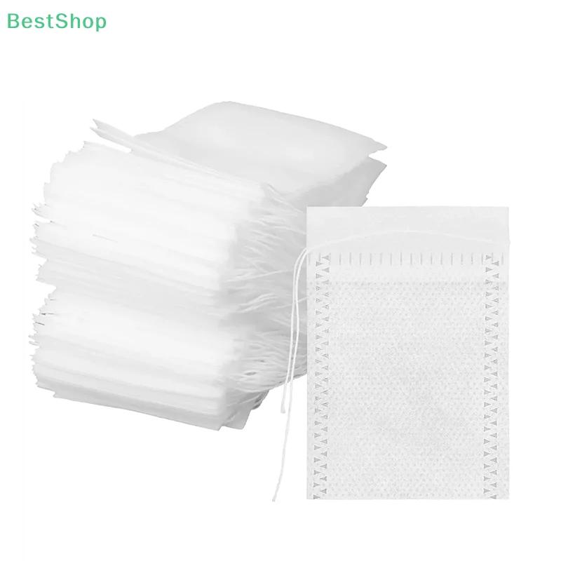 100PCS Non-woven Tea Bags Disposable Teabags With Drawstring Sealing Coffee Spice Tea Filter Paper Infuser Kitchen Teaware