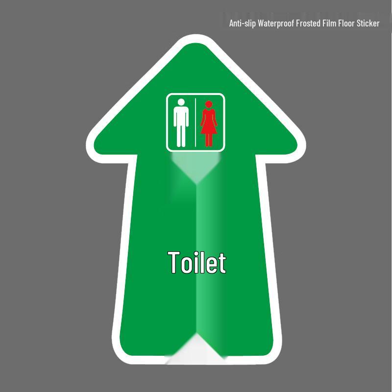 DAXTE Reflective Self-Adhesive Restroom Arrow Floor Sticker 30x45cm