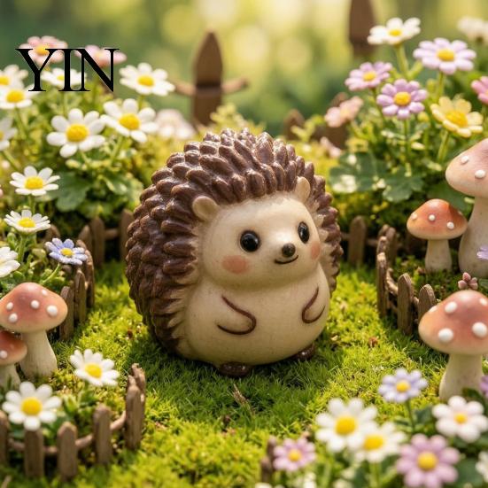 Sandtisch Zubehör 2 Stück Niedlicher Igel Harz Mini Figuren für Sukkulenten Topf Terrarium, Mikro Landschaft Handgemacht Bastelbedarf Deko, Miniatur