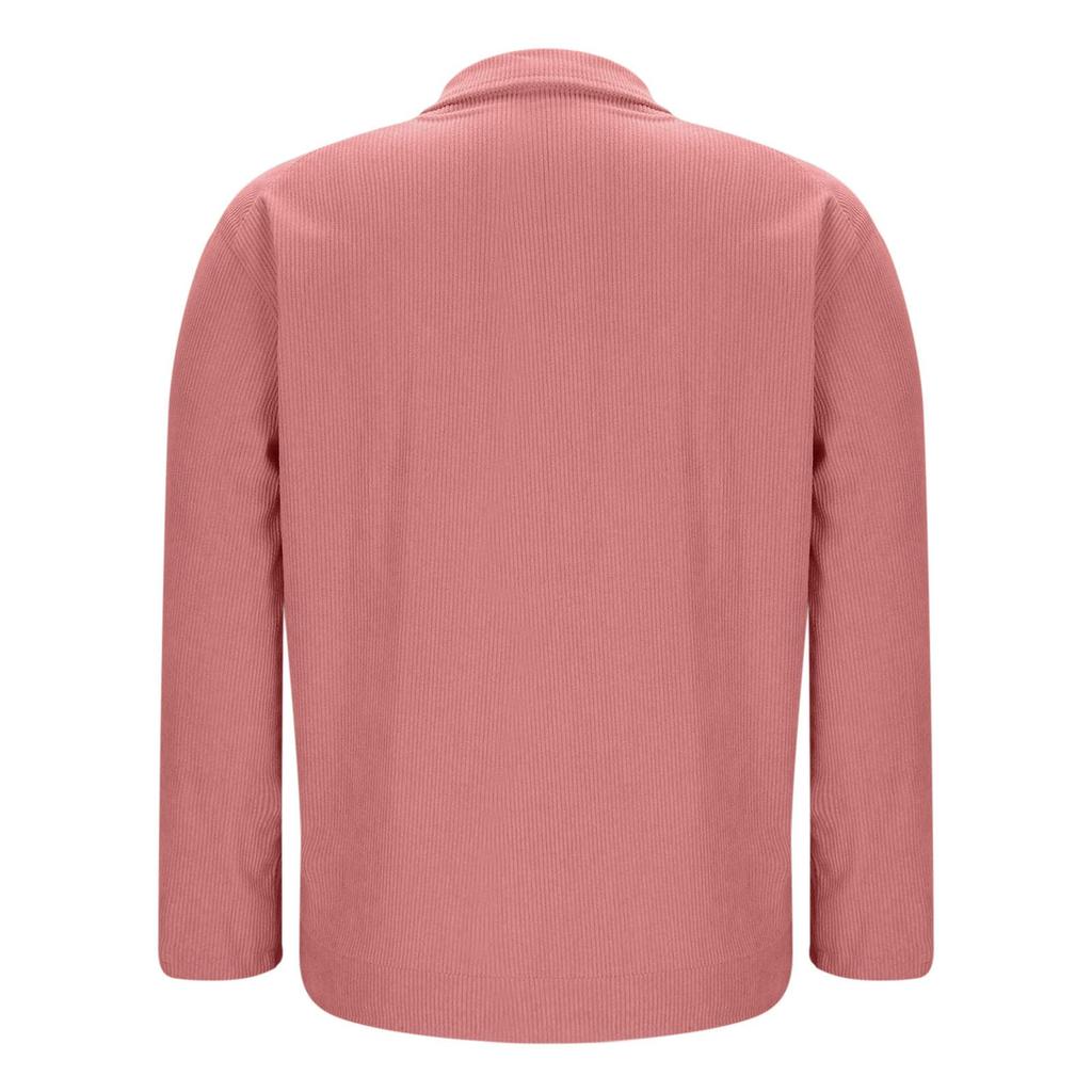 Women's Comfortable Long,Sleeve Corduroy Button,Up Blouse