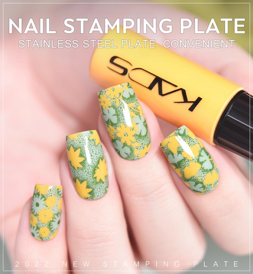 kads Nail Art Stamping Template Flower 062 Nail Print Stamp Plate Stencil for Nail Salon