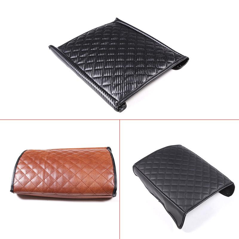 For Land Rover Defender 110 2020-2025 Skinn Svart Bilsete Armlene Midtkonsollboks Beskyttelsesdeksel Biltilbehør