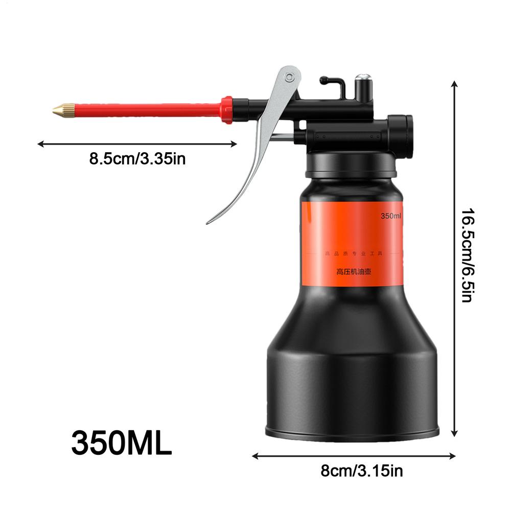 350ml Hand Pump Oiler Metal Oil Can Lubrication Oil Guns Straight Spout High Voltage Oil Pot Bottle Car Repair Tool