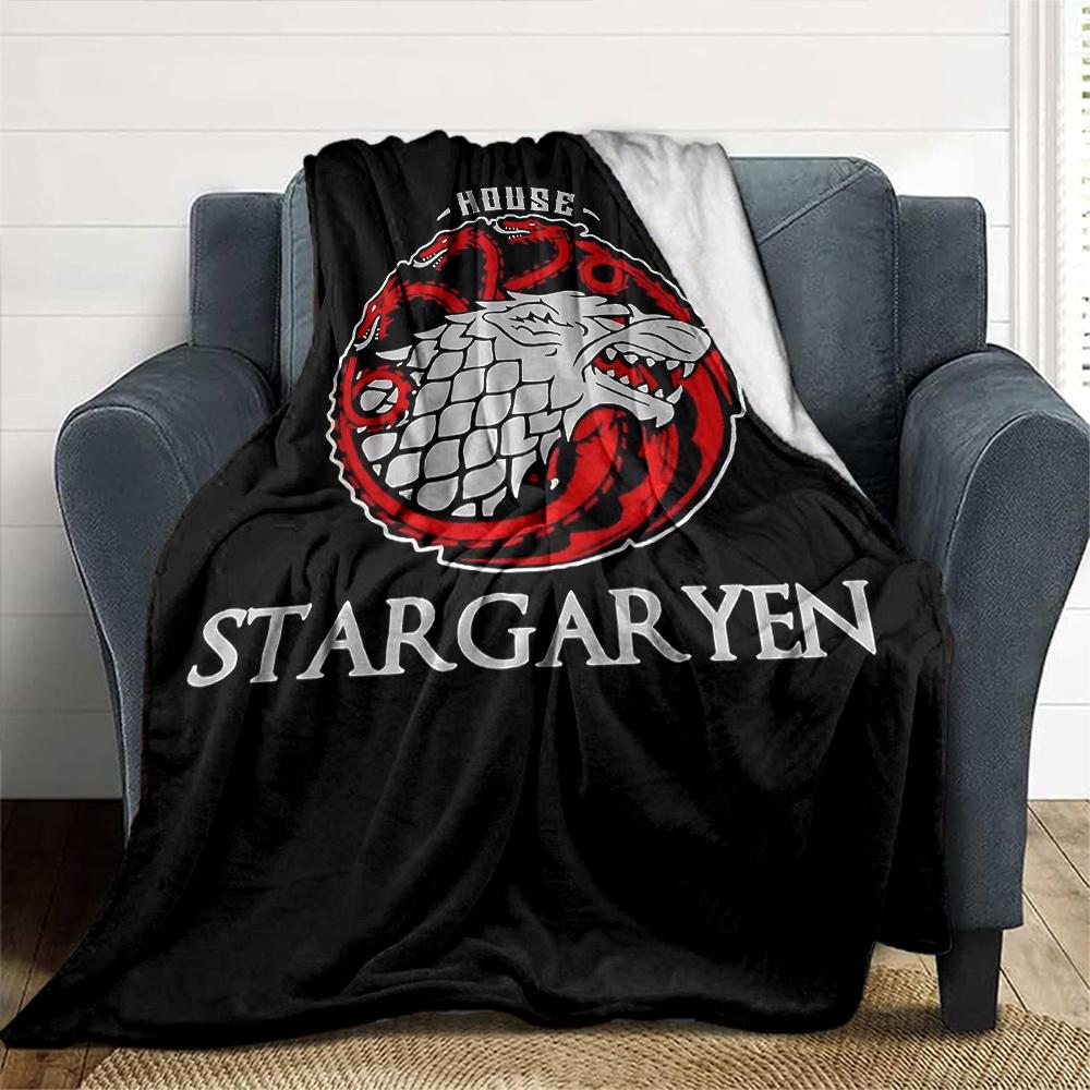 1pc House Stargaryen Soft Flannel All Season Throw for Home, Office, Outdoor UseDurable Comfort Soft Warm Throw for Home