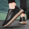 Luxury Black Casual Sneakers for Men Korean Style Street Men Platform Shoes Designer Leather Sports Shoes Men Chunky Sneakers