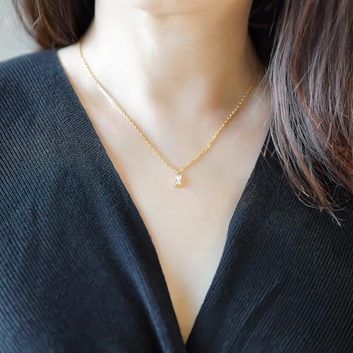 Takeda Jewelry Crystal Bar Pendant Necklace, Silver/Gold, Rectangular Design (Yellow Gold)