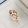 New  Rose Gold Flower Ring Fashion Creative Wedding Jewelry Natural Zircon Women Ring Unusual Vintage Jewelry