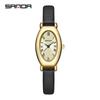 Sanda Gold Steel Band Women's Quartz Watch - Trendy, Waterproof, Simple Roman Dial, Leather Strap