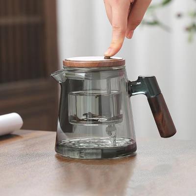 Kultura čajového obřadu Velkokapacitní dělený čajový šálek Odnímatelná skleněná vnitřní vložka Domácí čajová nádoba pro oddělování čaje a vody Filtrační čajový šálek