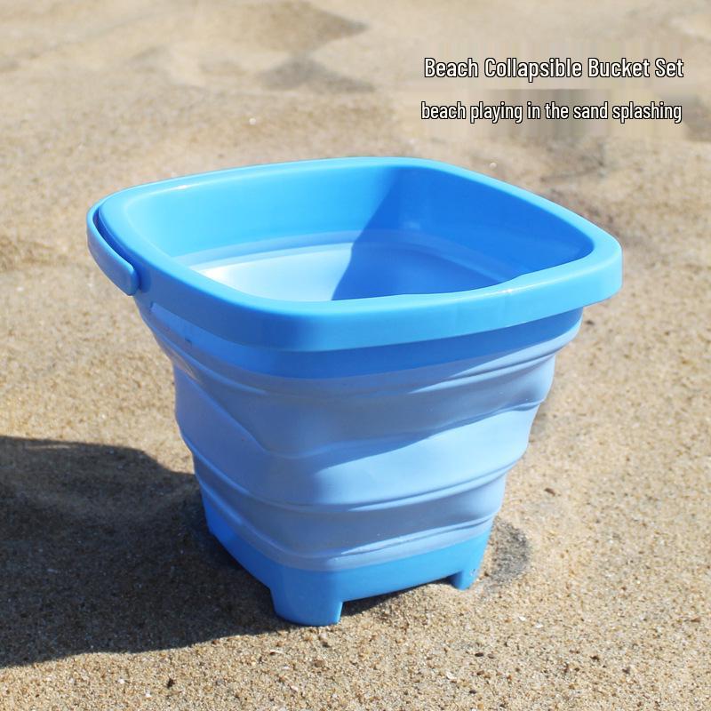Complete Beach Toy Set: Includes Shovel, Wheelbarrow, Bucket, and Water Toys for Kids' Sand Play at the Seaside.