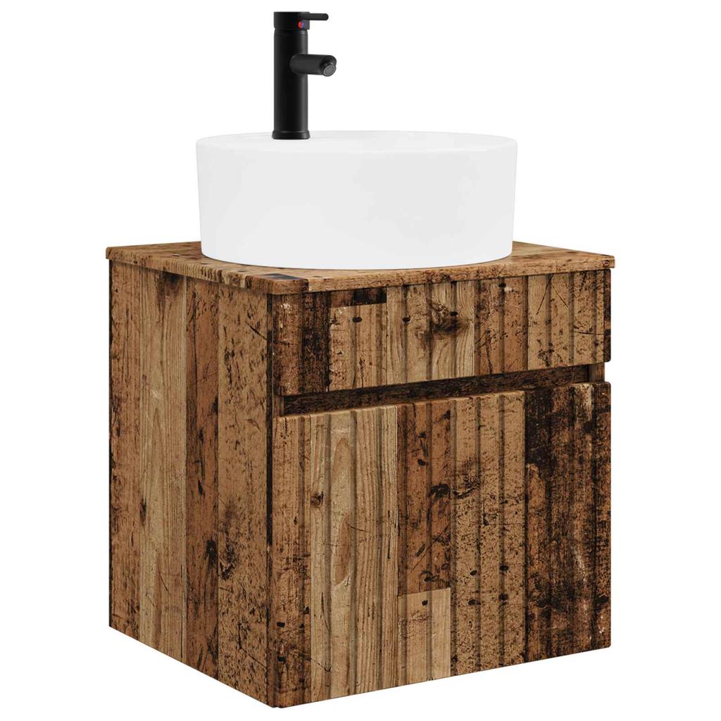 Wall Mounted Washbasin Vanity Unit Reclaimed Wood 49 x 44.5 x 65 cm