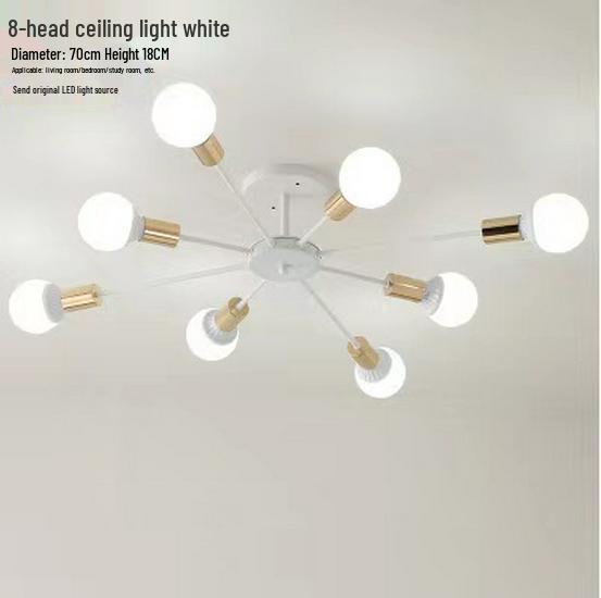 Black & White Nordic Minimalist Branch Chandelier LED Ceiling Light for Dining, Living, Bedroom, & Hotel Rooms