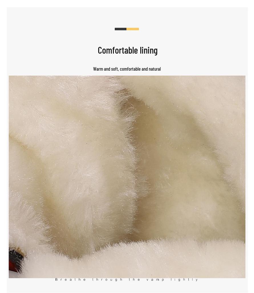 Women's High-Top Winter Plush Cotton Lace-Up Waterproof Snow Boots, Non-Slip