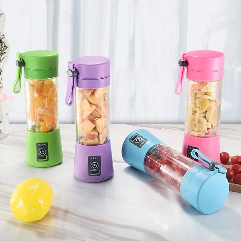 380ml Portable Electric Juicer Six Blades Blender Cup USB Rechargeable Blender for Milkshake Smoothies & Juice