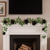 Simulated Flowers Artificial Rose Vines Black Halloween Garland  Halloween Party Decor